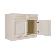 Load image into Gallery viewer, Princeton Creamy White Glazed Sink Base Cabinet 2 Dummy Drawer 2 Doors