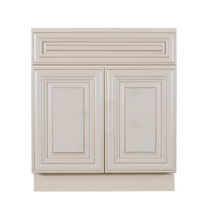 Load image into Gallery viewer, Princeton Creamy White Glazed Vanity Sink Base Cabinet 1 Dummy Drawer 2 Doors