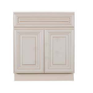 Princeton Creamy White Glazed Vanity Sink Base Cabinet 1 Dummy Drawer 2 Doors