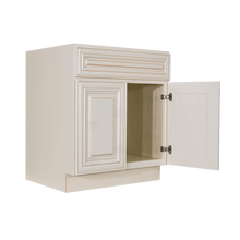 Load image into Gallery viewer, Princeton Creamy White Glazed Vanity Sink Base Cabinet 1 Dummy Drawer 2 Doors