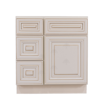 Load image into Gallery viewer, Princeton Creamy White Glazed Vanity Sink Base Cabinet 1 Dummy Drawer 1 Door (Left)