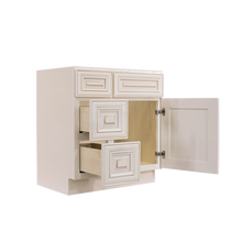 Load image into Gallery viewer, Princeton Creamy White Glazed Vanity Sink Base Cabinet 1 Dummy Drawer 1 Door (Left)