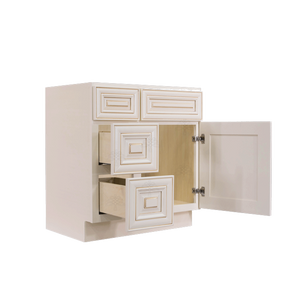 Princeton Creamy White Glazed Vanity Sink Base Cabinet 1 Dummy Drawer 1 Door (Left)