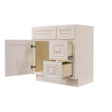 Load image into Gallery viewer, Princeton Creamy White Glazed Vanity Sink Base Cabinet 1 Dummy Drawer 1 Door (Right)