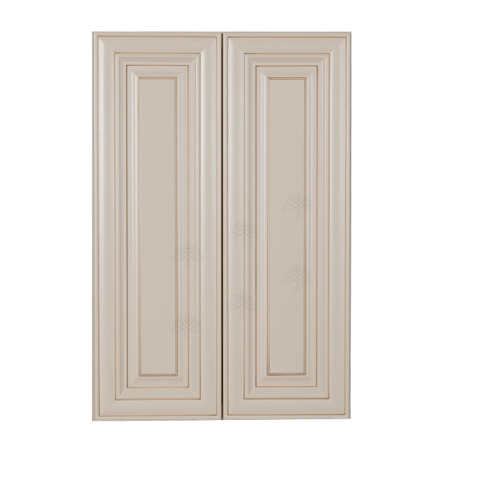 Princeton Creamy White Glazed Wall Cabinet 2 Doors 2 Adjustable Shelves
