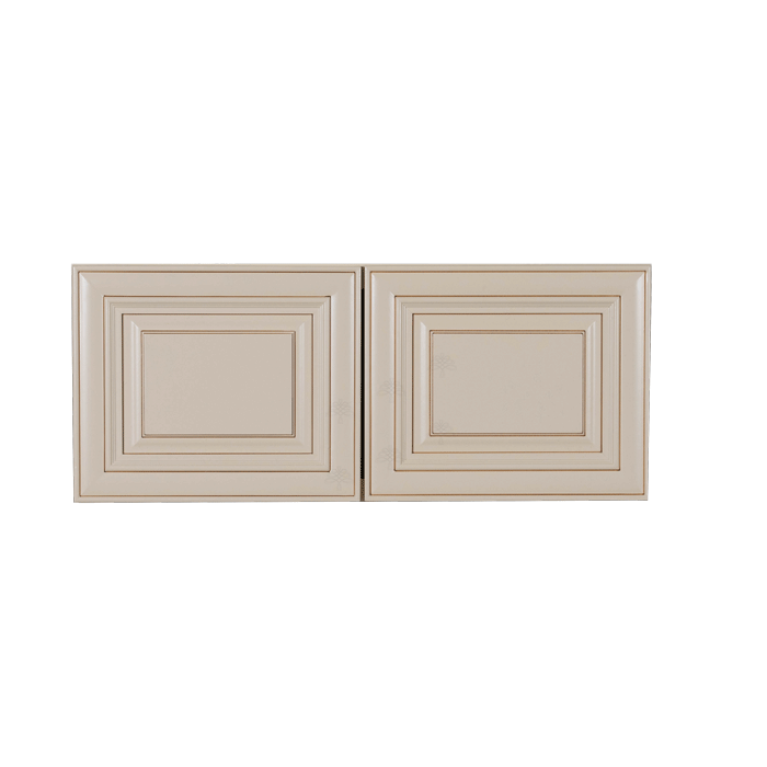 Princeton Creamy White Glazed Wall Cabinet 2 Doors No Shelf 24inch Depth