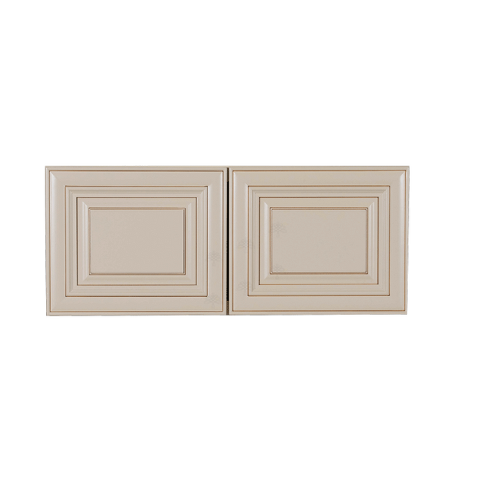 Princeton Creamy White Glazed Wall Cabinet 2 Doors No Shelf 24inch Depth