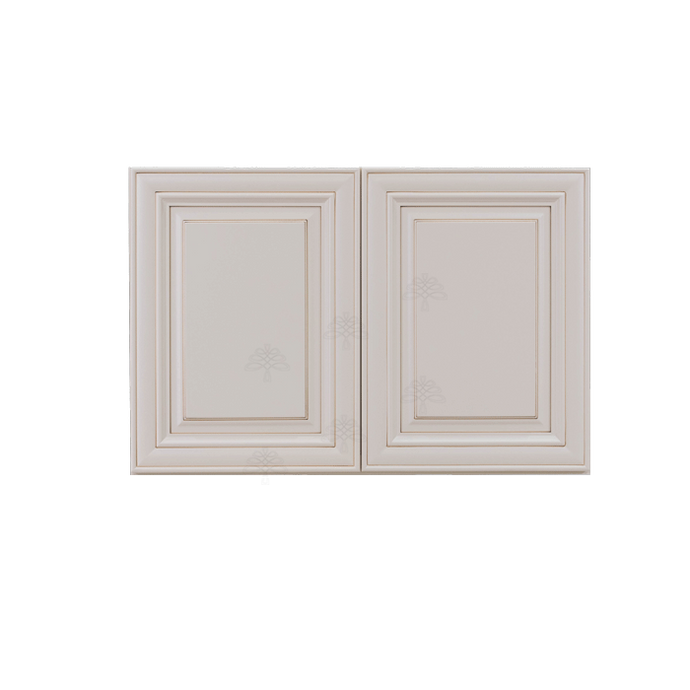 Princeton Creamy White Glazed Wall Cabinet 2 Doors 1 Adjustable Shelf 24inch Depth
