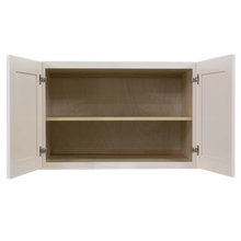 Load image into Gallery viewer, Princeton Creamy White Glazed Wall Cabinet 2 Doors 1 Adjustable Shelf 24inch Depth