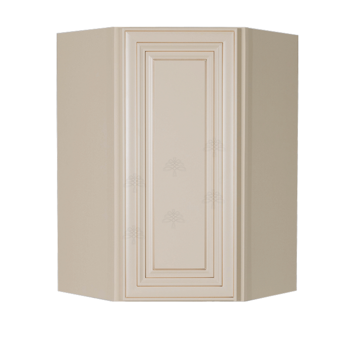 Princeton Creamy White Glazed Wall Diagonal Corner 1 Door 2 Adjustable Shelves