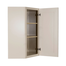 Load image into Gallery viewer, Princeton Creamy White Glazed Wall Diagonal Corner 1 Door 2 Adjustable Shelves