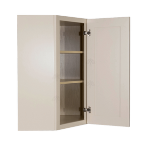Princeton Creamy White Glazed Wall Diagonal Corner 1 Door 2 Adjustable Shelves
