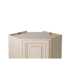 Load image into Gallery viewer, Princeton Creamy White Glazed Wall Diagonal Corner 1 Door 2 Adjustable Shelves