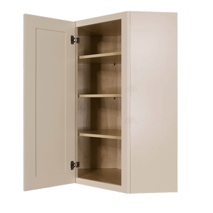 Princeton Creamy White Glazed Wall Diagonal Corner 1 Door 3 Adjustable Shelves