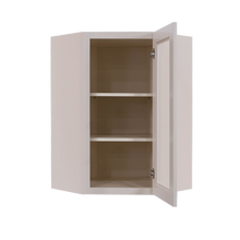 Load image into Gallery viewer, Princeton Creamy White Glazed Wall Diagonal Mullion Door Cabinet 1 Door 2 Adjustable Shelves Glass not Included