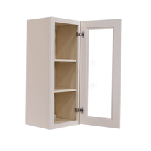 Load image into Gallery viewer, Princeton Creamy White Glazed Mullion Door Cabinet 1 Door 2 Adjustable Shelves Glass not Included