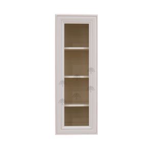 Princeton Creamy White Glazed Wall Mullion Door Cabinet 1 Door 3 Adjustable Shelves Glass not Included