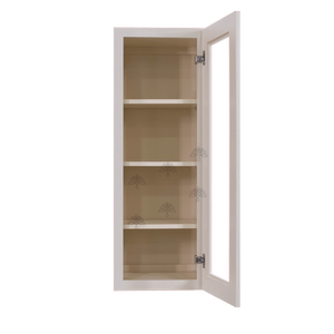 Princeton Creamy White Glazed Wall Mullion Door Cabinet 1 Door 3 Adjustable Shelves Glass not Included