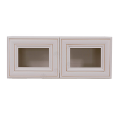 Load image into Gallery viewer, Princeton Creamy White Glazed Wall Mullion Door Cabinet 2 Doors No Shelf Glass Not Included