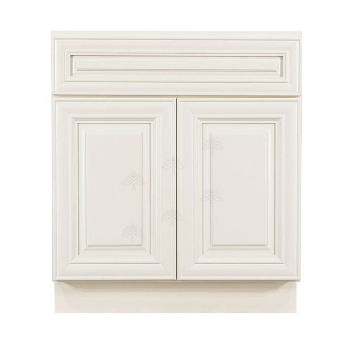 Princeton Off-white Sink Base Cabinet 1 Dummy Drawer 2 Doors