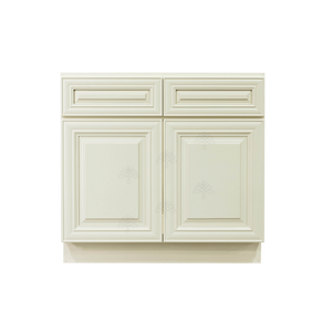 Princeton Off-white Sink Base Cabinet 2 Dummy Drawer 2 Doors