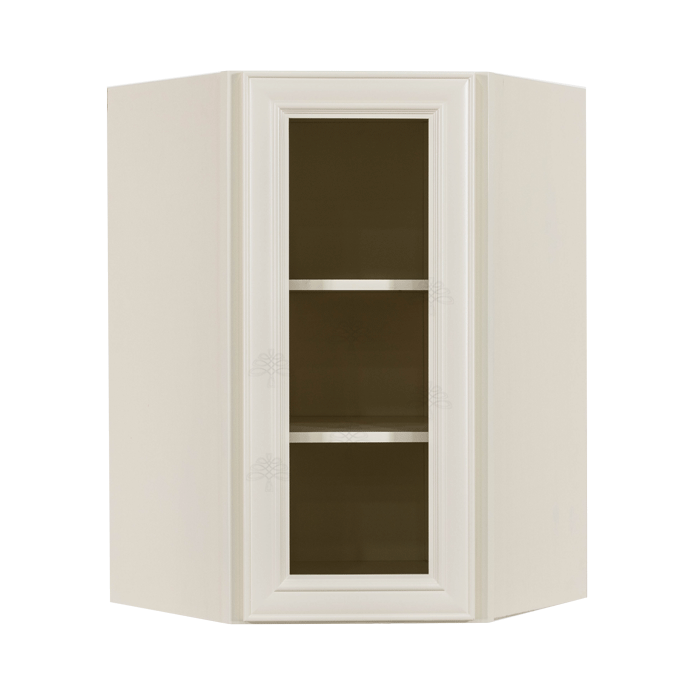 Princeton Off-white Wall Diagonal Mullion Door Cabinet 1 Door 2 Adjustable Shelves Glass not Included