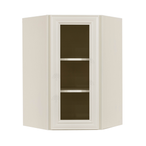 Princeton Off-white Wall Diagonal Mullion Door Cabinet 1 Door 2 Adjustable Shelves Glass not Included