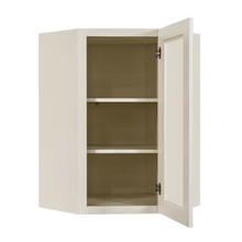 Load image into Gallery viewer, Princeton Off-white Wall Diagonal Mullion Door Cabinet 1 Door 2 Adjustable Shelves Glass not Included