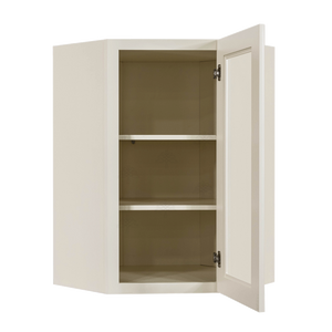 Princeton Off-white Wall Diagonal Mullion Door Cabinet 1 Door 2 Adjustable Shelves Glass not Included