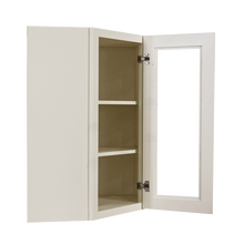 Load image into Gallery viewer, Princeton Off-white Wall Diagonal Mullion Door Cabinet 1 Door 2 Adjustable Shelves Glass not Included