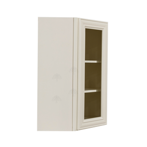 Princeton Off-white Wall Diagonal Mullion Door Cabinet 1 Door 2 Adjustable Shelves Glass not Included