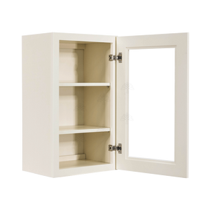 Princeton Off-white Wall Mullion Door Cabinet 1 Door 2 Adjustable Shelves Glass not Included