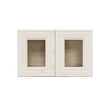 Load image into Gallery viewer, Princeton Off-white Wall Mullion Door Cabinet 2 Doors No Shelves Glass not inclued