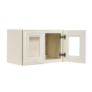 Princeton Off-white Wall Mullion Door Cabinet 2 Doors No Shelves Glass not inclued