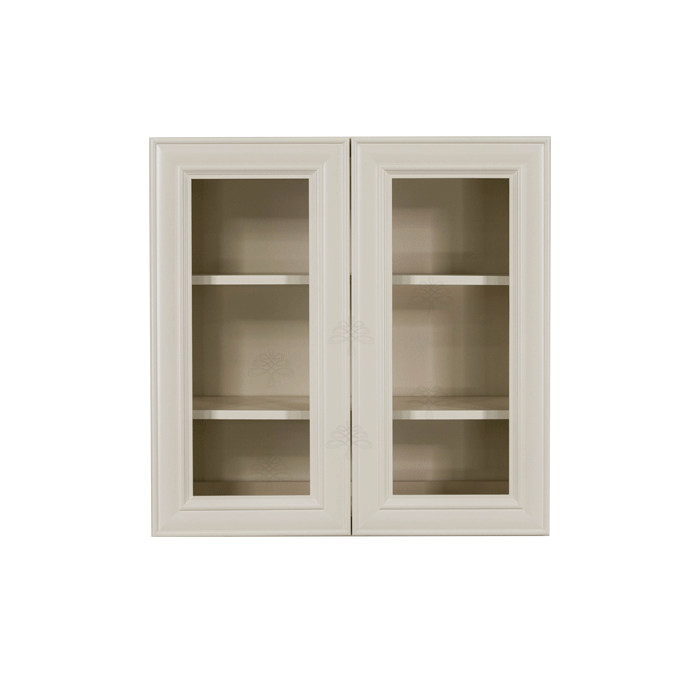 Princeton Off-white Wall Mullion Door Cabinet 2 Door 2 Adjustable Shelves Glass not Included