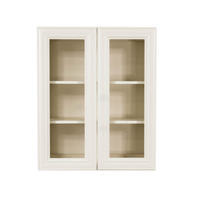 Princeton Off-white Wall Mullion Door Cabinet 2 Doors 2 Adjustable Shelves Glass not Included