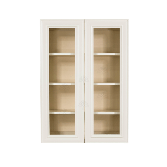 Princeton Off-white Wall Mullion Door Cabinet 2 Doors 3 Adjustable Shelves Glass not Included