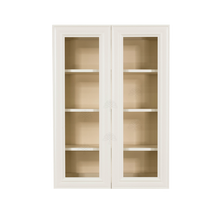 Load image into Gallery viewer, Princeton Off-white Wall Mullion Door Cabinet 2 Doors 3 Adjustable Shelves Glass not Included