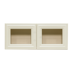Princeton Off-White Wall Mullion Door Cabinet 2 Doors No Shelf Glass Not Included