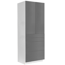 Load image into Gallery viewer, Valencia Gray Series Finish Pantry Cabinet with Inverted Door and 2 Doors and 4 Drawers