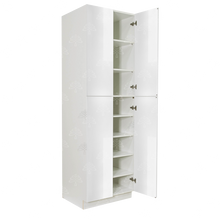 Load image into Gallery viewer, Valencia White Series Pantry Cabinet with Roll Out Tray and 4 Doors