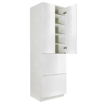 Load image into Gallery viewer, Valencia White Series Finish Pantry Cabinet with Inverted Door and 2 Doors and 2 Drawers