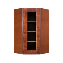 Load image into Gallery viewer, Wurzburg Wall Mullion Door Diagonal Corner Cabinet 1 Door 3 Adjustable Shelves Glass Not Included