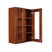 Load image into Gallery viewer, Wurzburg Wall Mullion Door Cabinet 2 Doors 3 Adjustable Shelves Glass Not Included